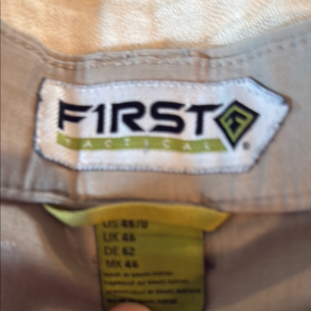 First Tactical V2 tactical pants.  These are size 46 hemmed to 32.   Tan